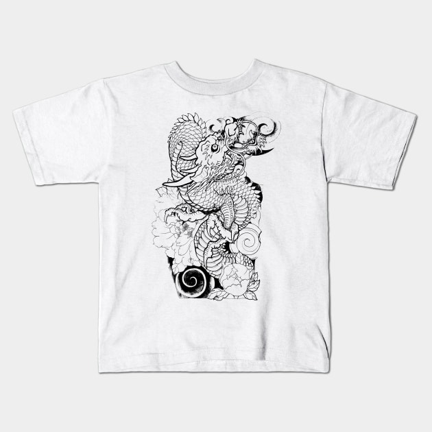 Pencil drawing of Dragon Kids T-Shirt by JESS.JPN